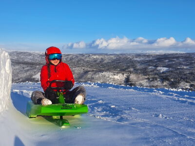 Fast sleds winter toboggan Norway